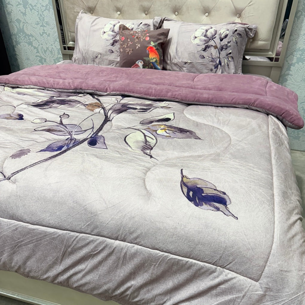 ROSEPETEL DIGITAL FLORAL PRINT QUILT SET | SUPER WARM & SOFT | QUEEN/KING