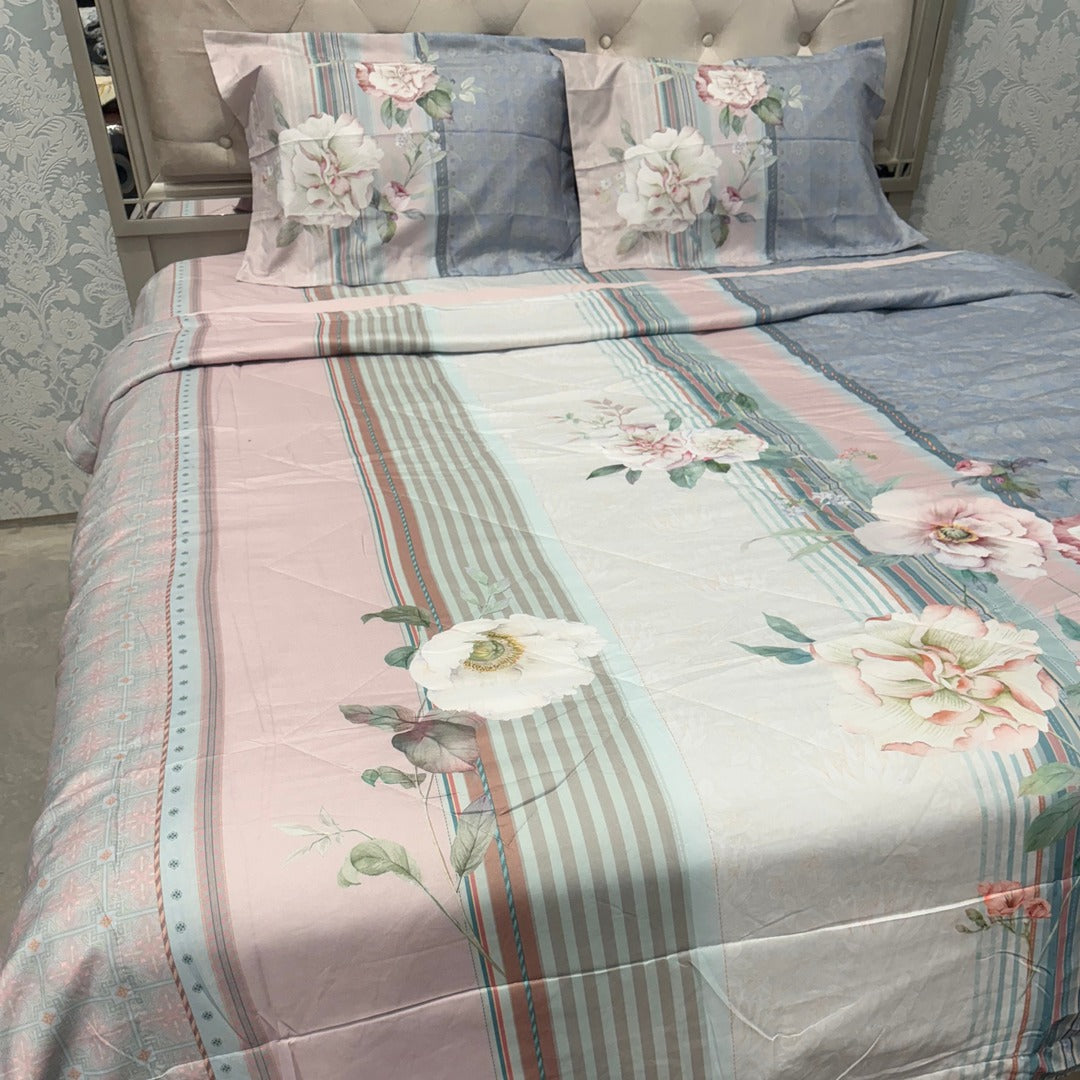 SUMMER 4 PCS KING SIZE DIGITAL PRINT COMFORTER SET