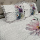 SUMMER DIGITAL PRINT 3 PCS KING SIZE BEDCOVER SET WITH FRILL