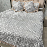 TURKISH STYLE DESIGNER VELVET BEDCOVER SET – ALL SEASON LUXURY ( QUEEN TO KING SIZE)