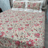 SUMMER JAIPURI PRINT PURE COTTON SUPER KING SIZE BEDHSEET SET