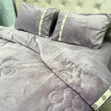 LUXURY KING SIZE VELVET QUILT SET 4 PIECE – PREMIUM WARM SOFT DESIGNER BEDDING SET (AUSTRALIAN FIT)