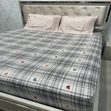 SUMMER PURE COTTON QUEEN SIZE FITTED BEDSHEET