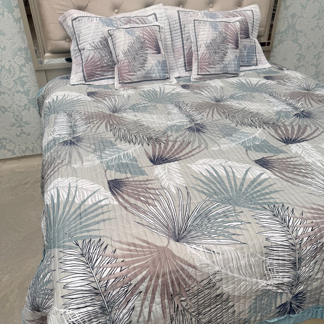 DESINER QUILTED SUPER KING SIZE BEDCOVER IN 5 PCS FOR SUMMER