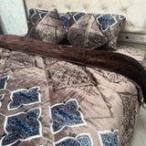WINTER SUPER KING SIZE QUILT SET WITH FITTED SHEET AND 2 CUSIONS PREMIUM QUALITY SUPER WARM SET