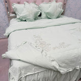 ROYAL LOOK KING SIZE TO SUPER KING SIZE 6 PCS BEDCOVER WITH FRILL AND EMBROIDERED COMFRTER