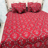 AJRAKH REVERSIBLE 5-PIECE JAIPURI PRINT PURE COTTON BEDSPREAD