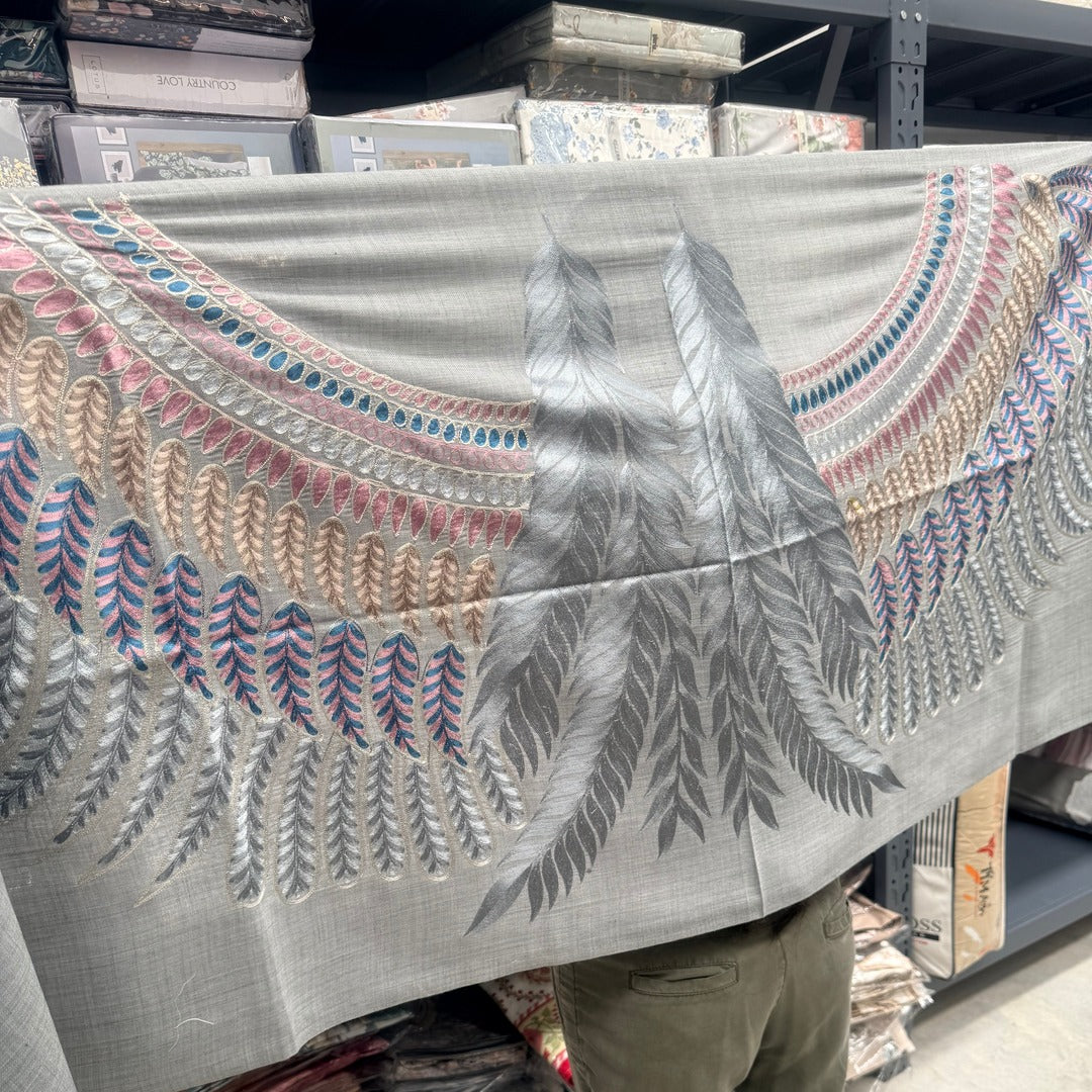 FANCY PURE PASHMINA STOLE WITH EMBROIDERY IN VERY LIGHT WEIGHT
