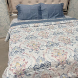 SUMMER SUPER KING SIZE PURE COTTON REVERSIBLE 4 PCS COMFORTER SET