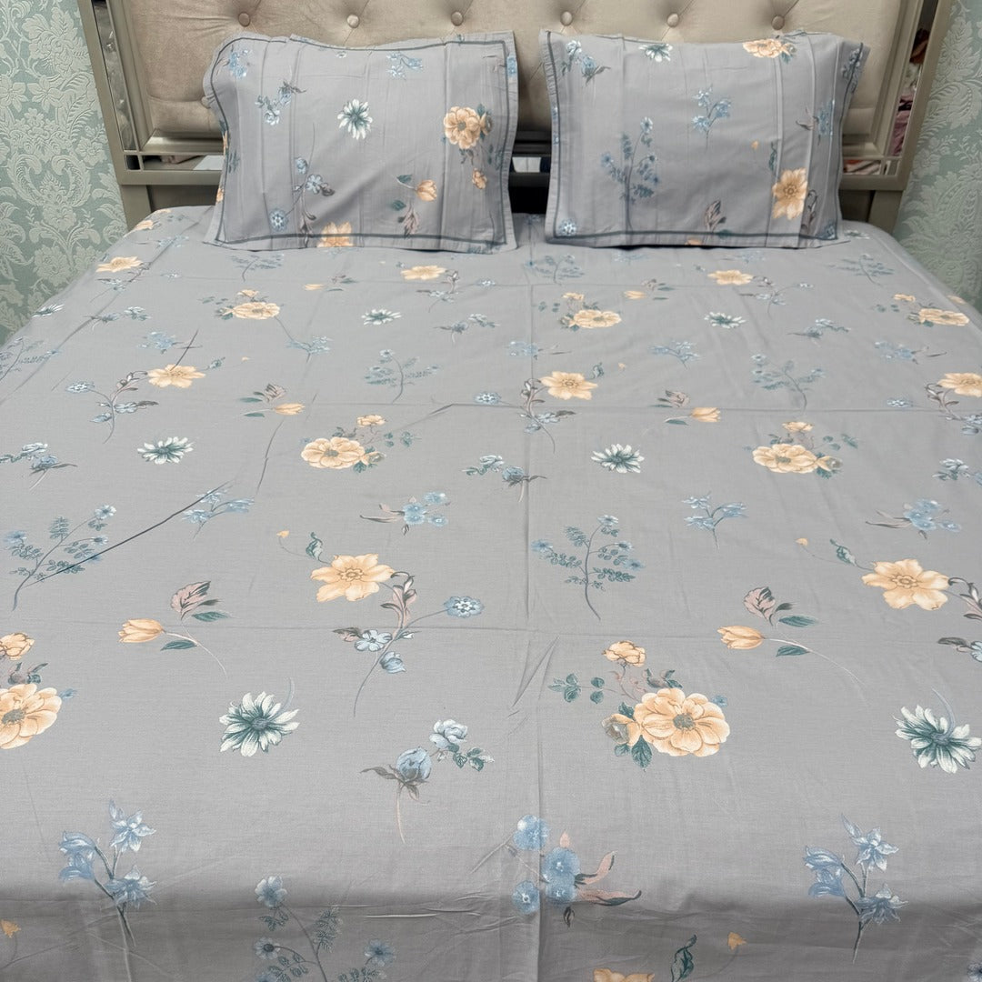 SUMMER QUEEN SIZE PURE COTTON FLAT BEDSHEET SET