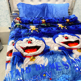 KIDS CHARACTER 4 PCS QUILT SET – DOUBLE/QUEEN BEDSHEET & SUPER WARM SINGLE QUILT, SOFT PREMIUM ANTI-SKID BEDDING