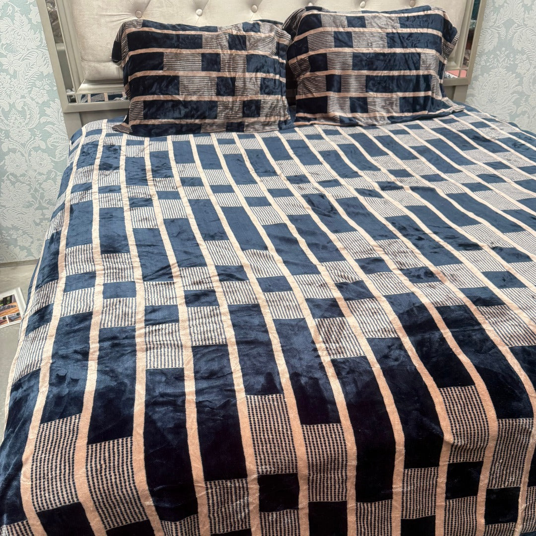 LUXURY WINTER SUPER KING SIZE 3 PCS FITTED BEDSHEET SET