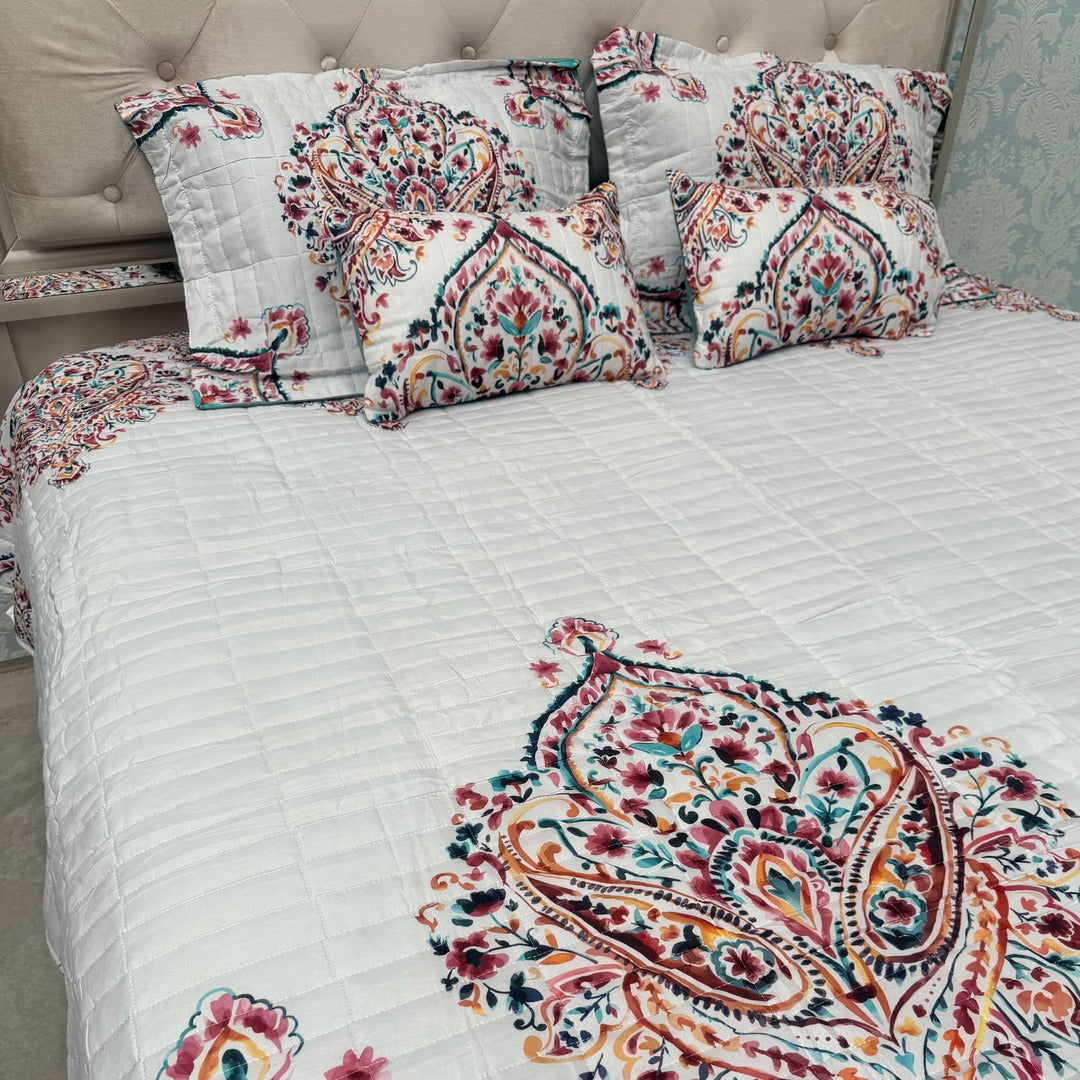 SUMMER JAIPURI STYLE 5 PCS KING SIZE BEDCOVER SET