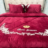 WINTER DESINER 4 PCS QUILT SET WITH EMBROIDERY AMD QUILT FILLING WITH MICRO FIBRE