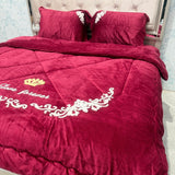 WINTER DESINER 4 PCS QUILT SET WITH EMBROIDERY AMD QUILT FILLING WITH MICRO FIBRE