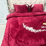 WINTER DESINER 4 PCS QUILT SET WITH EMBROIDERY AMD QUILT FILLING WITH MICRO FIBRE