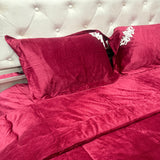 WINTER DESINER 4 PCS QUILT SET WITH EMBROIDERY AMD QUILT FILLING WITH MICRO FIBRE