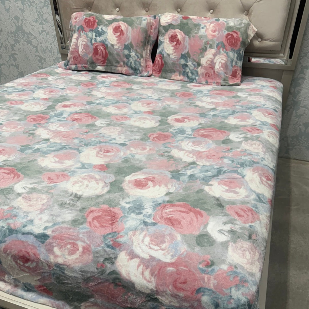 WINTER KING SIZE 3 PCS FLAT BEDSHEET SET