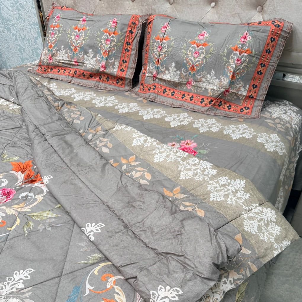 PREMIUM PURE COTTON SUPER KING SIZE 4-PIECE COMFORTER & AC BEDDING SET – LUXURY YEAR-ROUND COMFORT