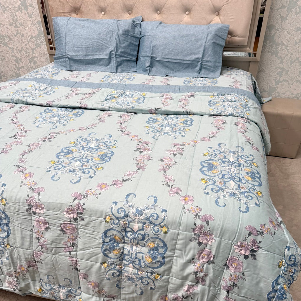 PREMIUM PURE COTTON SUPER KING SIZE 4-PIECE COMFORTER & AC BEDDING SET – LUXURY YEAR-ROUND COMFORT