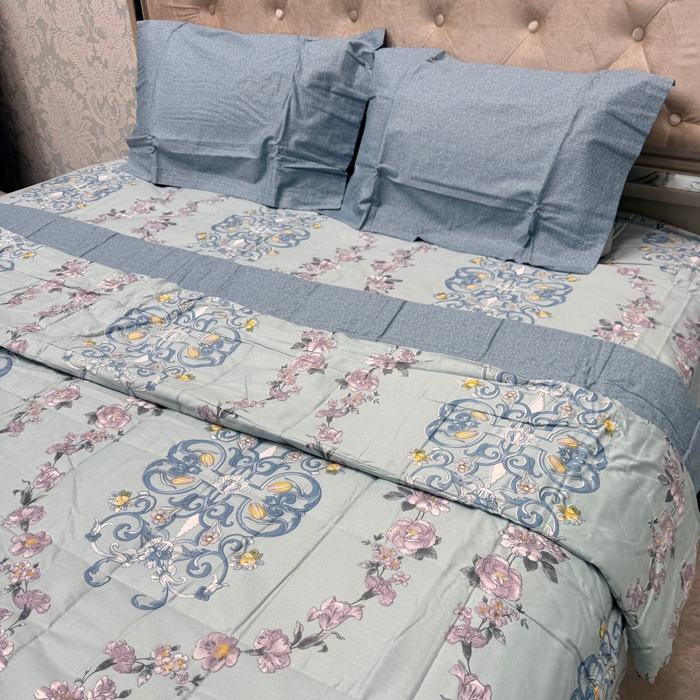 PREMIUM PURE COTTON SUPER KING SIZE 4-PIECE COMFORTER & AC BEDDING SET – LUXURY YEAR-ROUND COMFORT