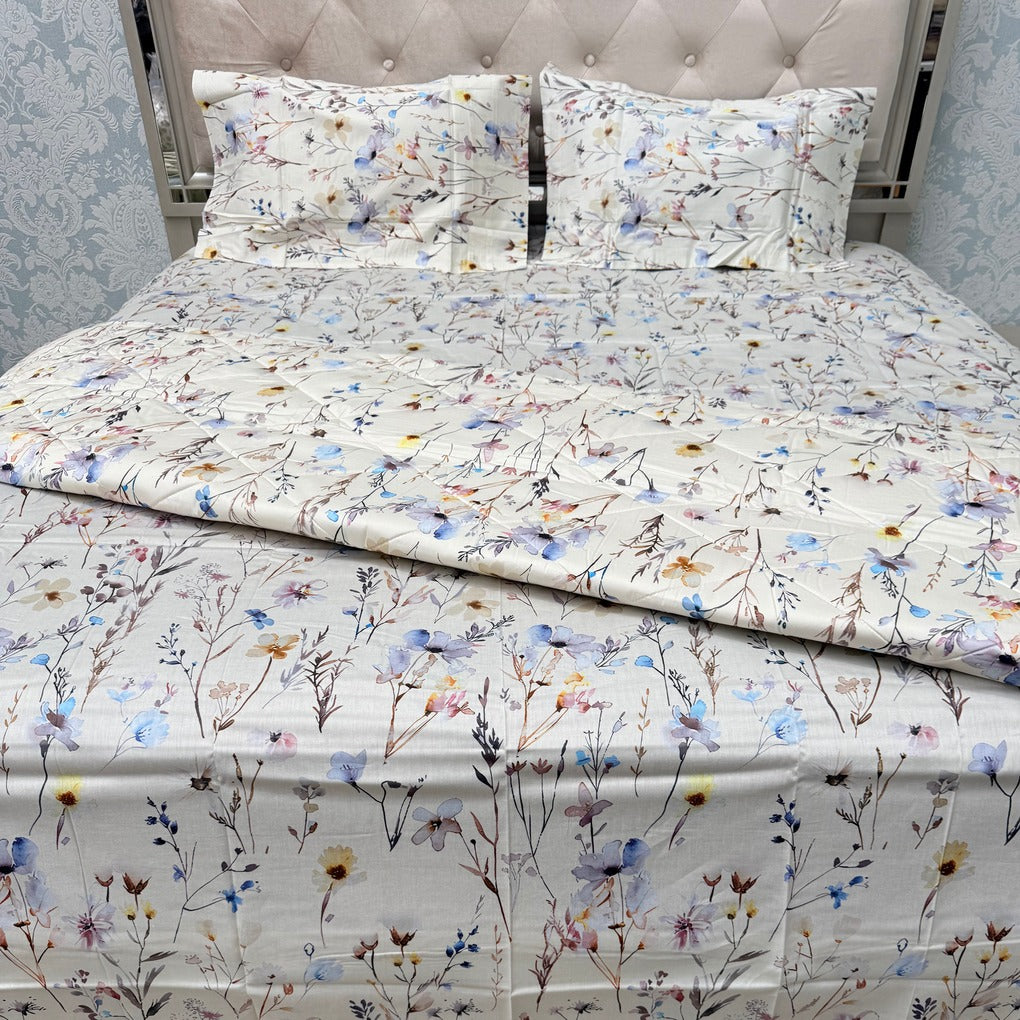 PREMIUM PURE COTTON SUPER KING SIZE 4-PIECE COMFORTER & AC BEDDING SET – LUXURY YEAR-ROUND COMFORT