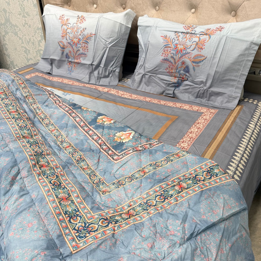 PREMIUM PURE COTTON SUPER KING SIZE 4-PIECE COMFORTER & AC BEDDING SET – LUXURY YEAR-ROUND COMFORT