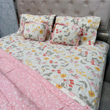 6 PIECE GLACÉ COTTON COMFORTER SET – DOUBLE TO QUEEN SIZE WITH 2 FILLED CUSHIONS