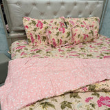 6 PIECE GLACÉ COTTON COMFORTER SET – DOUBLE TO QUEEN SIZE WITH 2 FILLED CUSHIONS