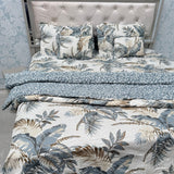 6 PIECE GLACÉ COTTON COMFORTER SET – DOUBLE TO QUEEN SIZE WITH 2 FILLED CUSHIONS