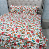 JAIPURI PRINTS PURE COTTON VINTAGE FLORAL COMFORTER SET – KING TO SUPER KING