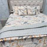 6 PIECE GLACÉ COTTON COMFORTER SET – DOUBLE TO QUEEN SIZE WITH 2 FILLED CUSHIONS