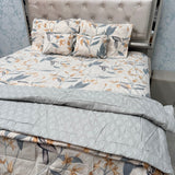 6 PIECE GLACÉ COTTON COMFORTER SET – DOUBLE TO QUEEN SIZE WITH 2 FILLED CUSHIONS