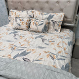 6 PIECE GLACÉ COTTON COMFORTER SET – DOUBLE TO QUEEN SIZE WITH 2 FILLED CUSHIONS